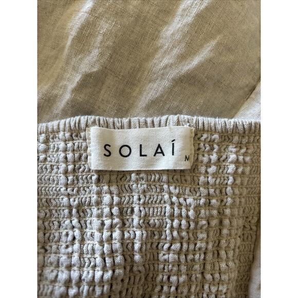 Women’s Solai French Riviera Maxi Long Dress Size Medium Linen - Picture 5 of 6